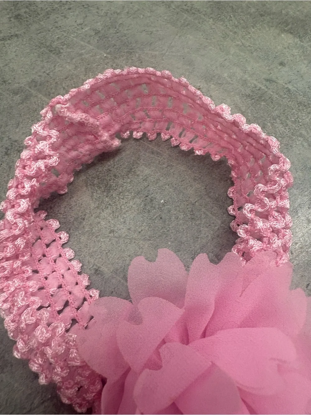 Pink Stretch Fabric Baby Girls Headband w/ Flower Accent, Solid, One Size
